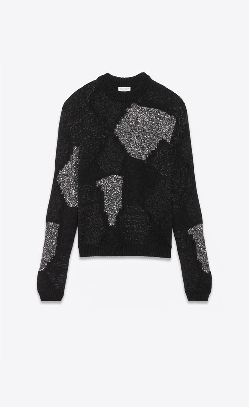 Lurex sweater in a geometric jacquard